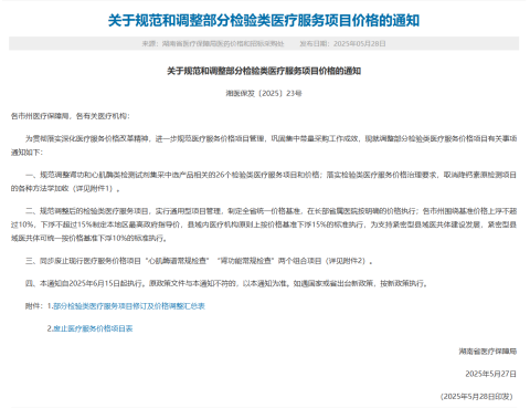 Medical Service Pricing Reform Gains New Momentum! Detailed Rules for Adjusting Laboratory Test Item Prices Released Across Multiple Provinces
%DESCRIPTION%